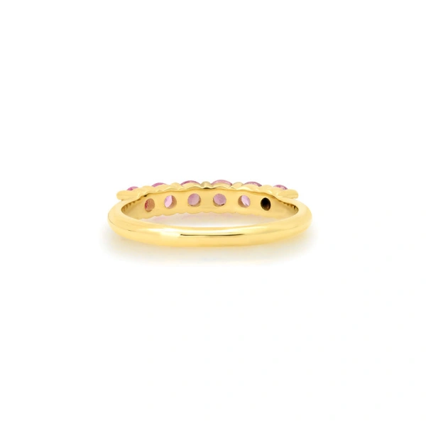 Jennifer Meyer 4 Prong Pink Sapphire Ring in 18K Yellow Gold | Fine Rings | Coveti
