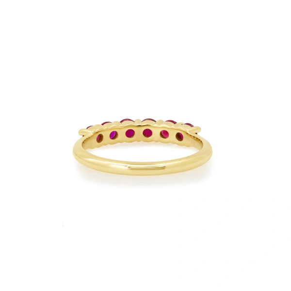 Jennifer Meyer 4 Prong Ruby Ring in 18K Yellow Gold | Fine Rings | Coveti