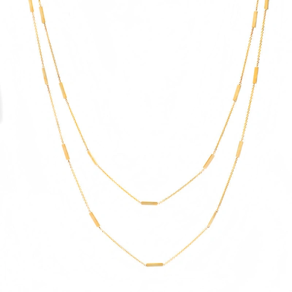 Jennifer Meyer 44 Inch Bar By The Inch Necklace in 18K Yellow Gold | Fine Necklaces | Coveti