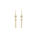 Jennifer Meyer 5 Graduated Illusion Set Diamond Earrings in 18K Yellow Gold | Fine Earrings | Coveti