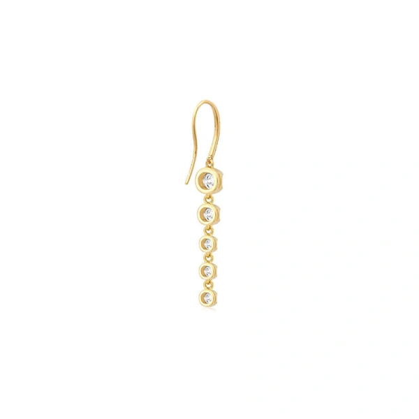 Jennifer Meyer 5 Graduated Illusion Set Diamond Earrings in 18K Yellow Gold | Fine Earrings | Coveti