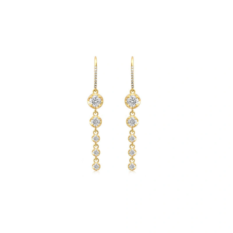 Jennifer Meyer 5 Graduated Illusion Set Diamond Earrings in 18K Yellow Gold Jennifer Meyer 5 Graduated Illusion Set Diamond Earrings in 18K Yellow Gold | Fine Earrings | Coveti