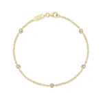 Jennifer Meyer 5 Illusion Set Diamond Accent Bracelet in 18K Yellow Gold | Fine Bracelets | Coveti