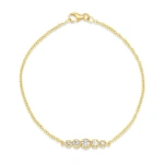 Jennifer Meyer 5 Illusion Set Diamond Bracelet in 18K Yellow Gold | Fine Bracelets | Coveti