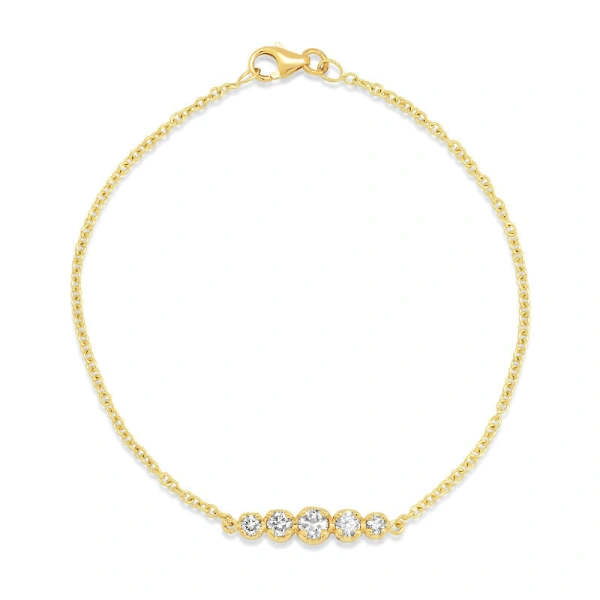 Jennifer Meyer 5 Illusion Set Diamond Bracelet in 18K Yellow Gold | Fine Bracelets | Coveti