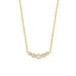 Jennifer Meyer 5 Illusion Set Diamond Necklace in 18K Yellow Gold | Fine Necklaces | Coveti