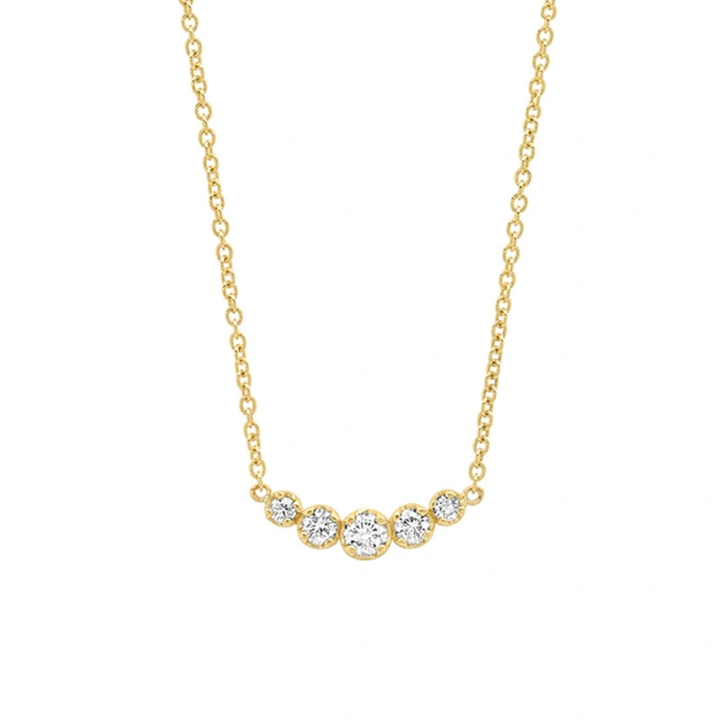 Jennifer Meyer 5 Illusion Set Diamond Necklace in 18K Yellow Gold Jennifer Meyer 5 Illusion Set Diamond Necklace in 18K Yellow Gold | Fine Necklaces | Coveti