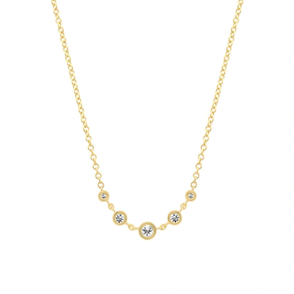 Jennifer Meyer 5 Illusion Set Graduated Diamond Accent Necklace in 18K Yellow Gold | Fine Necklaces | Coveti