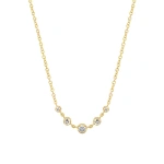 Jennifer Meyer 5 Illusion Set Graduated Diamond Accent Necklace in 18K Yellow Gold | Fine Necklaces | Coveti