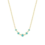 Jennifer Meyer 5 Illusion Set Graduated Turquoise Accent Necklace in 18K Yellow Gold | Fine Necklaces | Coveti