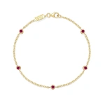 Jennifer Meyer 5 Illusion Set Ruby Accent Bracelet in 18K Yellow Gold | Fine Bracelets | Coveti