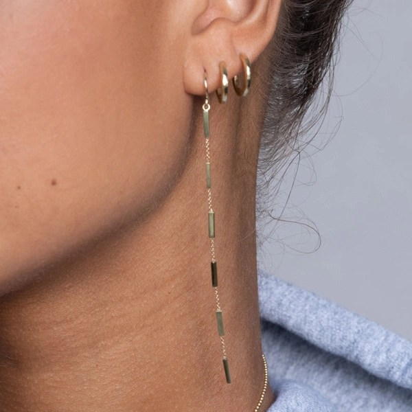 Jennifer Meyer 6 Bar by the Inch Earrings in 18K Yellow Gold | Fine Earrings | Coveti