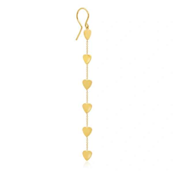 Jennifer Meyer 6 Heart By The Inch Earrings in 18K Yellow Gold | Fine Earrings | Coveti