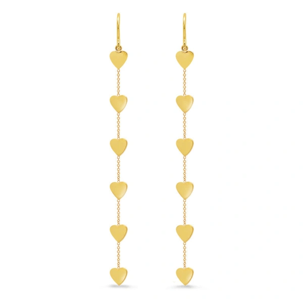 6 Heart By The Inch Earrings in 18K Yellow Gold