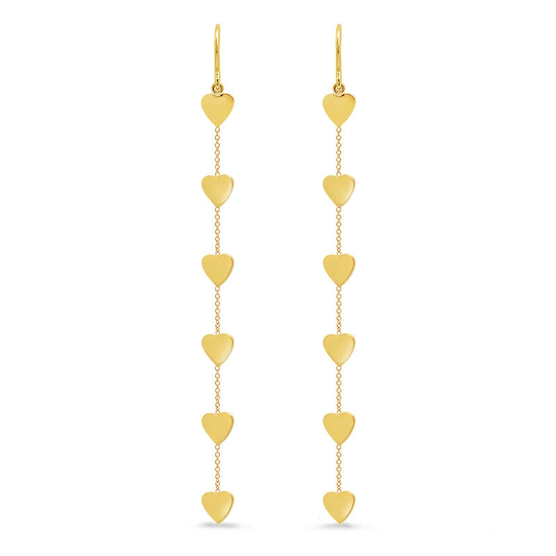 Jennifer Meyer 6 Heart By The Inch Earrings in 18K Yellow Gold Jennifer Meyer 6 Heart By The Inch Earrings in 18K Yellow Gold | Fine Earrings | Coveti
