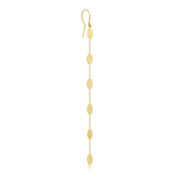 Jennifer Meyer 6 Marquise By The Inch Earrings in 18K Yellow Gold | Fine Earrings | Coveti