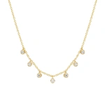 Jennifer Meyer 7 Diamond Illusion Set Dangle Necklace in 18K Yellow Gold | Fine Necklaces | Coveti