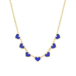 Jennifer Meyer 7 Extra Small Lapis Heart Necklace in 18K Yellow Gold | Fine Necklaces | Coveti