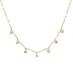 Jennifer Meyer 7 Mini Diamond Bezel Dangle Necklace in 18K Yellow Gold | Fine Necklaces | Coveti