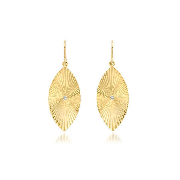 Jennifer Meyer 70's Evil Eye Earrings in 18K Yellow Gold | Fine Earrings | Coveti