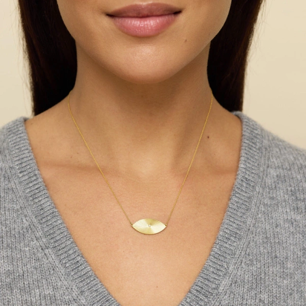 Jennifer Meyer 70's Evil Eye Necklace in 18K Yellow Gold | Fine Necklaces | Coveti