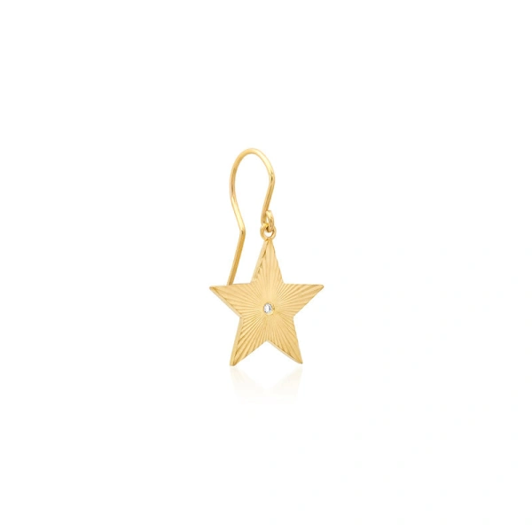 Jennifer Meyer 70's Star Earrings in 18K Yellow Gold | Fine Earrings | Coveti