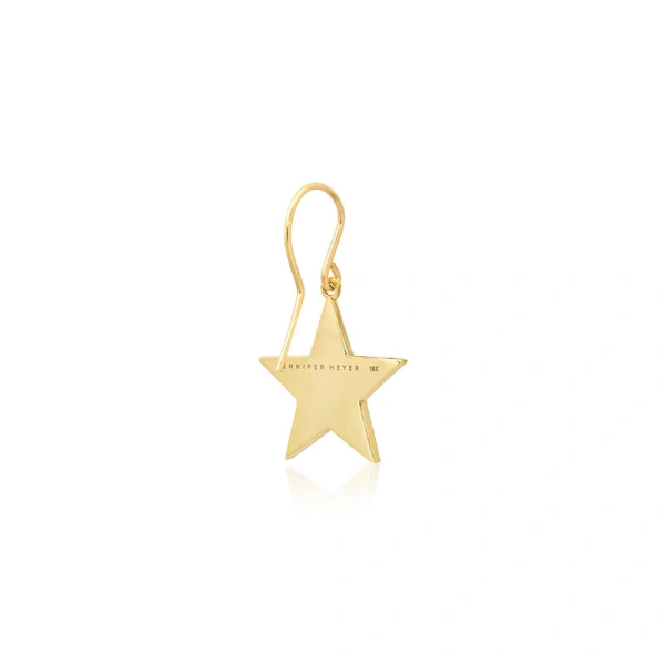 Jennifer Meyer 70's Star Earrings in 18K Yellow Gold | Fine Earrings | Coveti