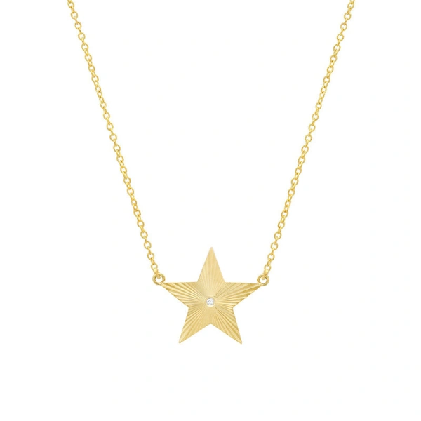 Jennifer Meyer 70's Star Necklace in 18K Yellow Gold | Fine Necklaces | Coveti