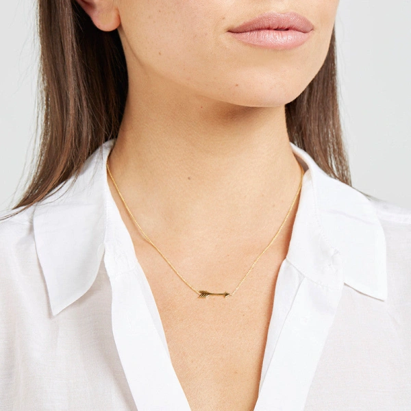 Jennifer Meyer Arrow Necklace in 18K Yellow Gold | Fine Necklaces | Coveti