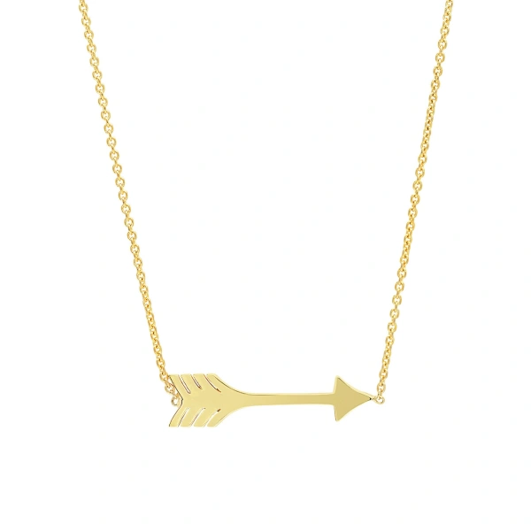 Jennifer Meyer Arrow Necklace in 18K Yellow Gold | Fine Necklaces | Coveti