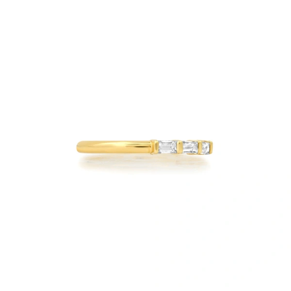 Jennifer Meyer Baguette Cut Diamond Ring in 18K Yellow Gold | Fine Rings | Coveti