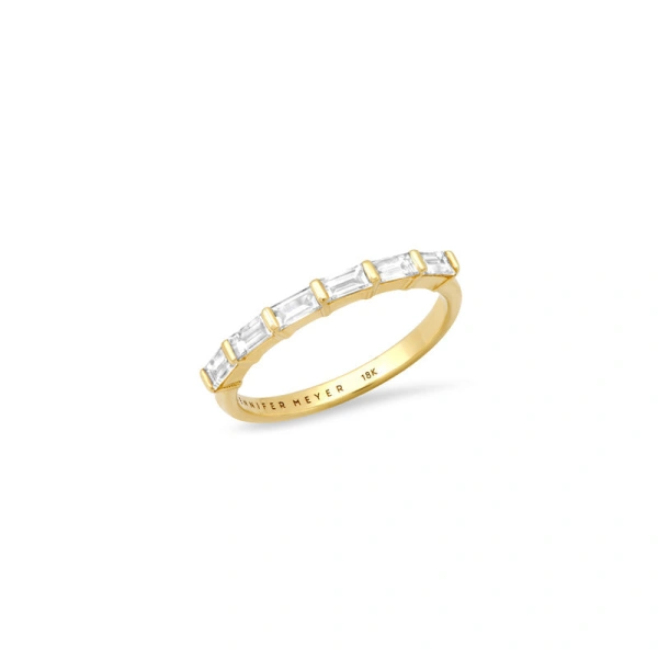 Jennifer Meyer Baguette Cut Diamond Ring in 18K Yellow Gold | Fine Rings | Coveti
