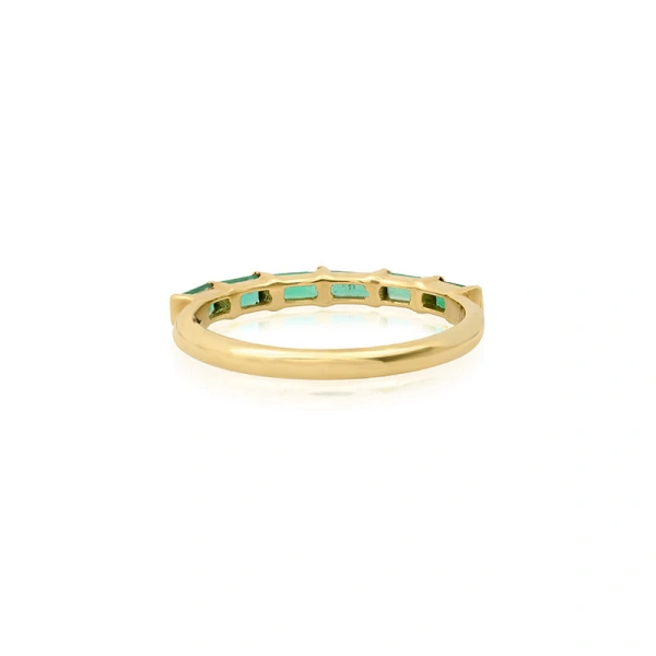 Jennifer Meyer Baguette Cut Emerald Ring in 18K Yellow Gold | Fine Rings | Coveti