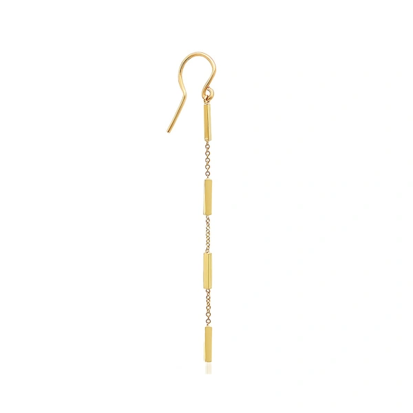 Jennifer Meyer Bar By The Inch Earrings in 18K Yellow Gold | Fine Earrings | Coveti
