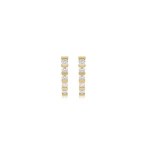 Jennifer Meyer Bar and Diamond Edith Studs in 18K Yellow Gold | Fine Earrings | Coveti