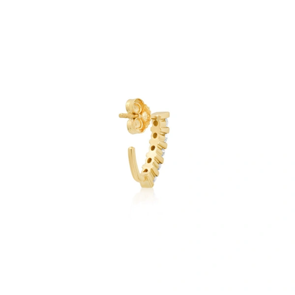 Jennifer Meyer Bar and Diamond Edith Studs in 18K Yellow Gold | Fine Earrings | Coveti