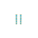 Jennifer Meyer Bar and Turquoise Edith Studs in 18K Yellow Gold | Fine Earrings | Coveti
