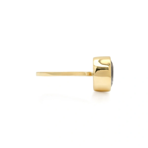 Jennifer Meyer Bezel Set Tanzanite Ring in 18K Yellow Gold | Fine Rings | Coveti