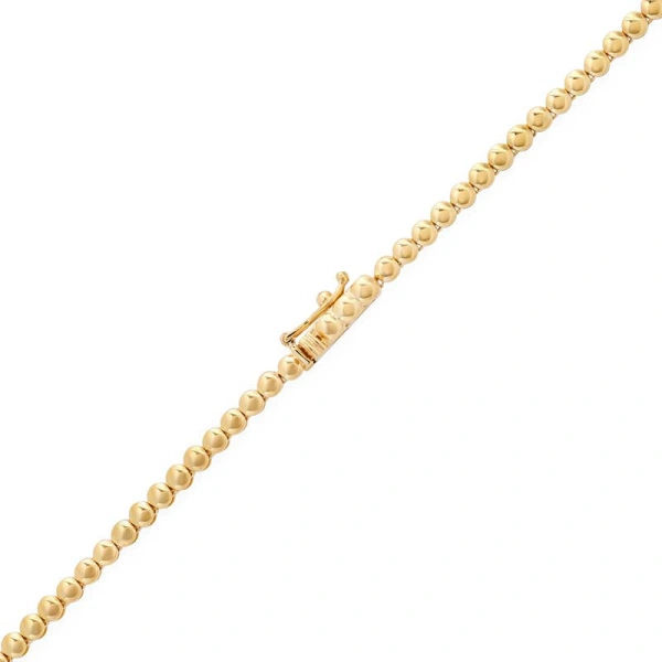 Jennifer Meyer Bezel Tennis Necklace With Illusion Set Ruby Center in 18K Yellow Gold | Fine Necklaces | Coveti