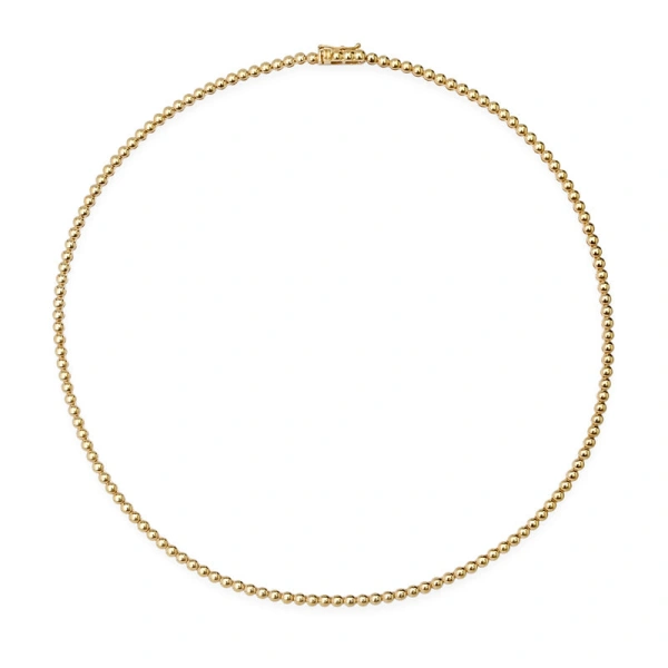 Jennifer Meyer Bezel Tennis Necklace in 18K Yellow Gold | Fine Necklaces | Coveti