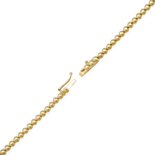 Jennifer Meyer Bezel Tennis Necklace in 18K Yellow Gold | Fine Necklaces | Coveti