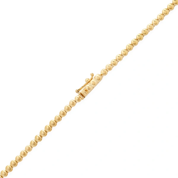 Jennifer Meyer Bezel Tennis Necklace with Diamond Heart Accent in 18K Yellow Gold | Fine Necklaces | Coveti