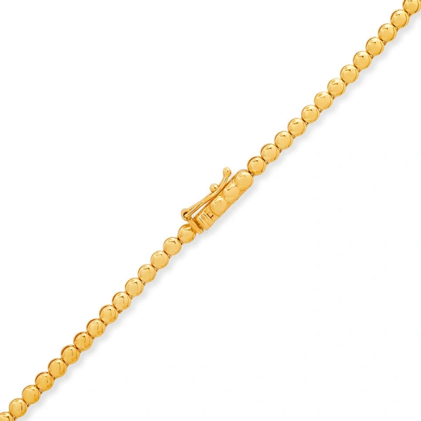Jennifer Meyer Bezel Tennis Necklace with Graduated Diamond Center in 18K Yellow Gold | Fine Necklaces | Coveti