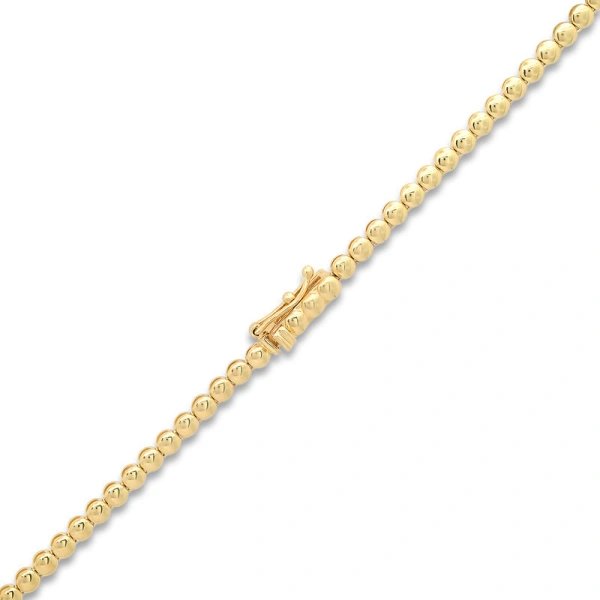 Jennifer Meyer Bezel Tennis Necklace with Illusion Set Diamond Accent in 18K Yellow Gold | Fine Necklaces | Coveti