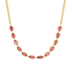 Jennifer Meyer Bezel Tennis Necklace with Pear Cut Tourmaline in 18K Yellow Gold | Fine Necklaces | Coveti