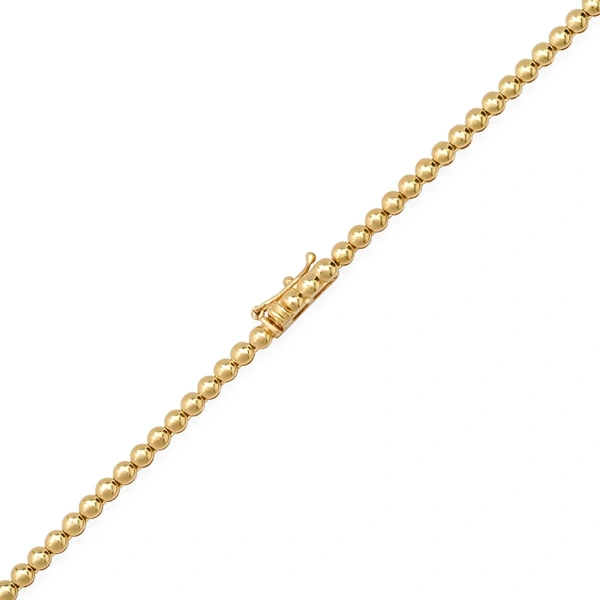 Jennifer Meyer Bezel Tennis Necklace with Turquoise Cabochon in 18K Yellow Gold | Fine Necklaces | Coveti