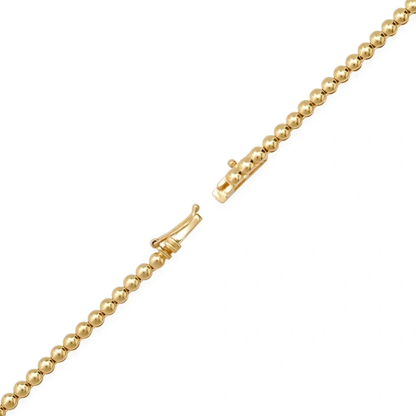 Jennifer Meyer Bezel Tennis Necklace with Turquoise Cabochon in 18K Yellow Gold | Fine Necklaces | Coveti