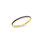 Jennifer Meyer Blue Sapphire Eternity Band in 18K Yellow Gold | Fine Rings | Coveti