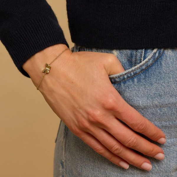 Jennifer Meyer Butterfly Bracelet in 18K White Gold | Fine Bracelets | Coveti
