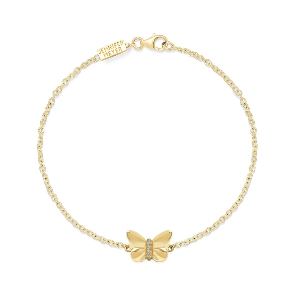 Jennifer Meyer Butterfly Bracelet in 18K White Gold | Fine Bracelets | Coveti